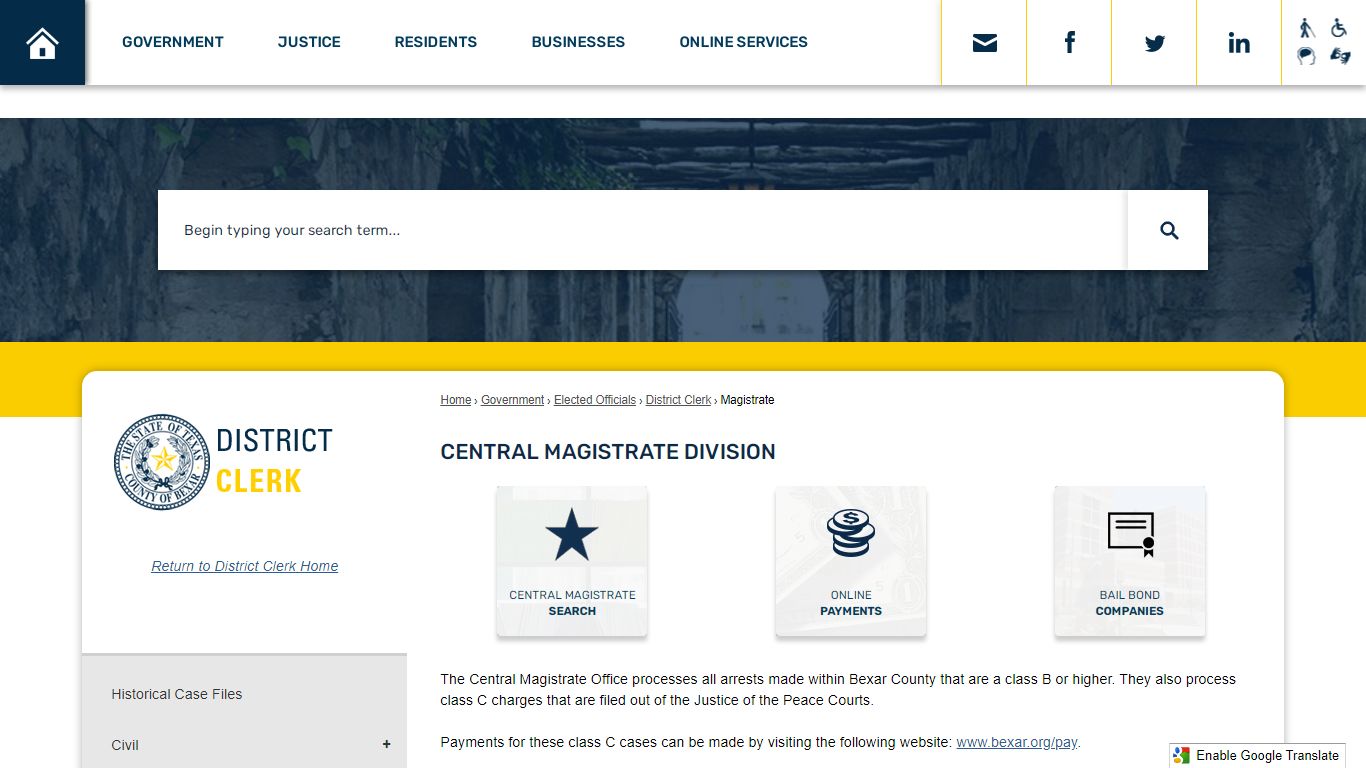 Central Magistrate Division | Bexar County, TX - Official Website