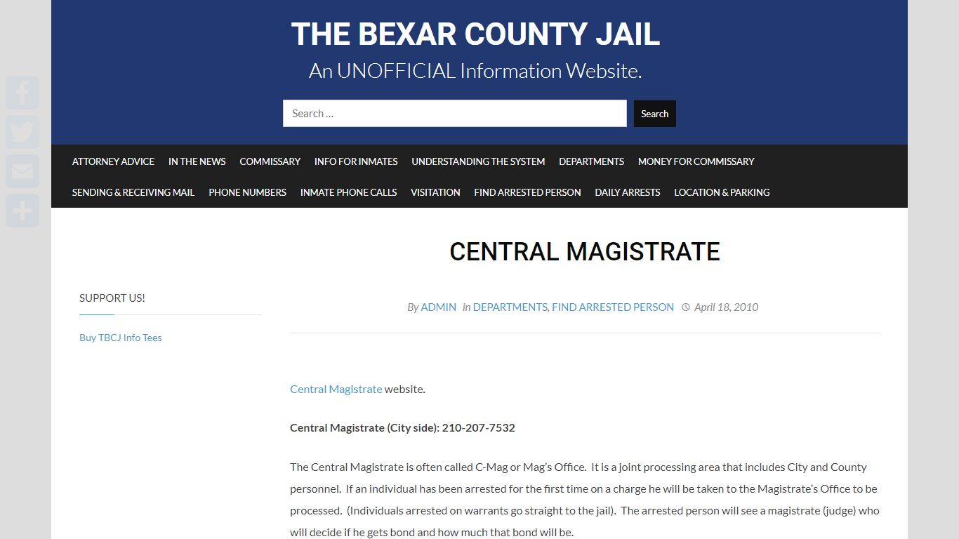 Central Magistrate - CMag | The Bexar County Jail